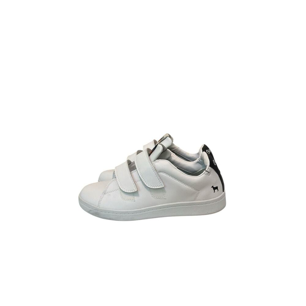 Goats Sneakers Sz 7 Mens White Blue Low Tops Leather Upper Easy On Off